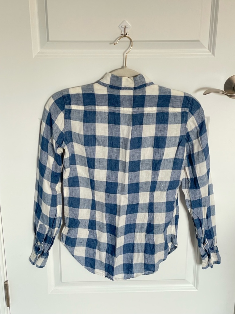 Ralph Lauren Blue & White Gingham Linen Long Sleeve Shirt Size 2 54428 - Picture 7 of 13